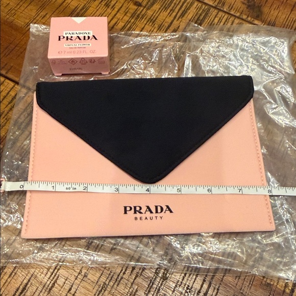 Prada Pink and Black Beauty Clutch 2 pieces bundle - Picture 4 of 9